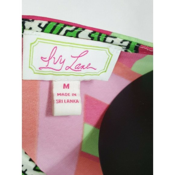 Lily Lane Sz M Shift Midi Dress Paisley Tie Neck - Picture 4 of 8